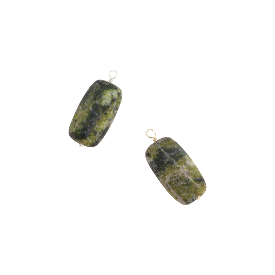 Vedhæng, serpenting rektangel, sterlingsølv/forgyldt sølv, 30x10mm