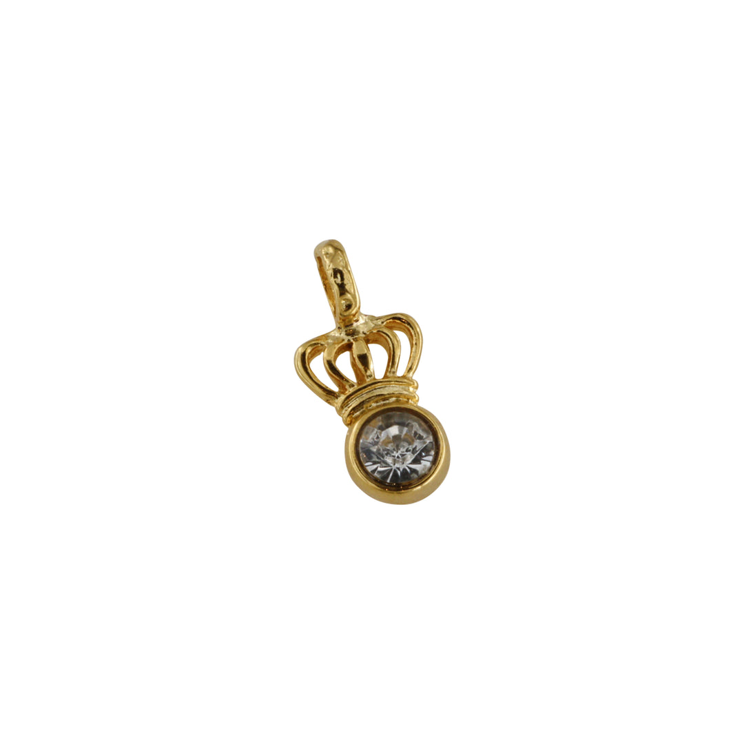 Find Vedhæng, krone med klar sten, forgyldt messing, 20x15 mm. hos Beadhouse of Copenhagen i dag, med en altid hurtig levering!
