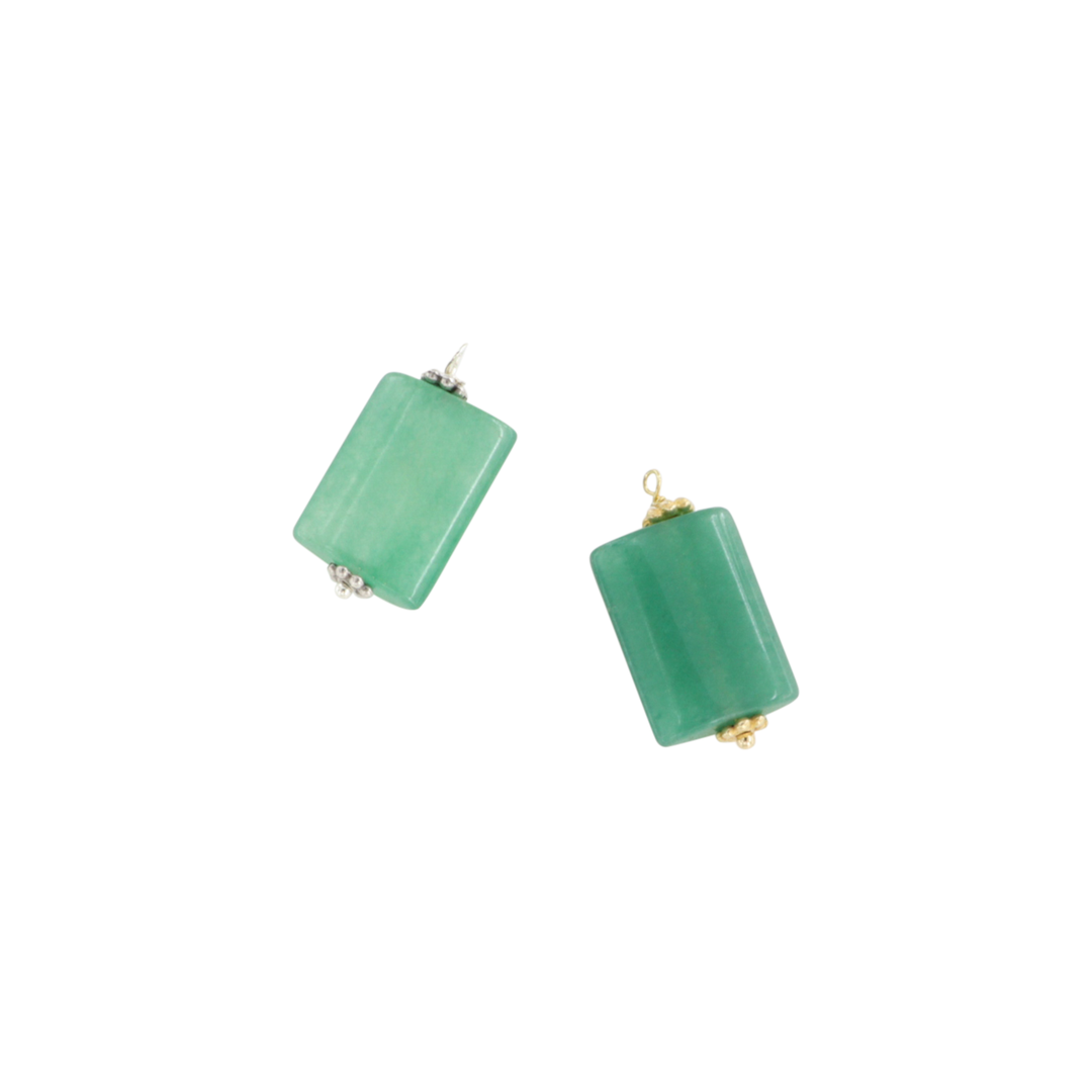 Vedhæng, agat, rektangel, sterlingsølv/forgyldt sølv, 25x10mm