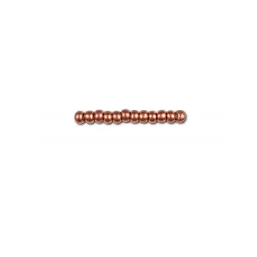 Metalliske glasperler, preciosa seed beads, soft copper 
