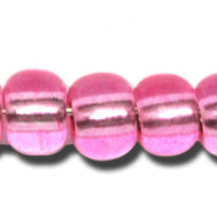 Pink glasperler, preciosa, silverlined neon pink 8/0 storkøb