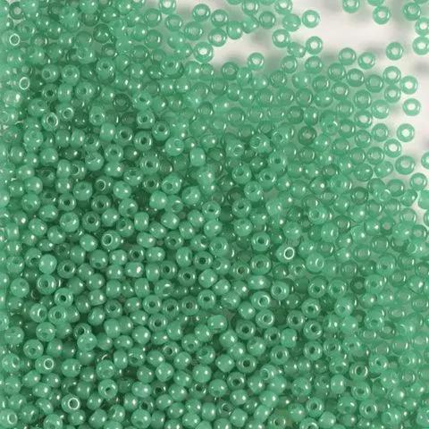 Grønne glasperler, preciosa, alabaster green, storkøb Preciosa