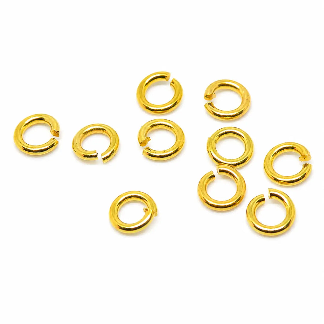 Ringöglor, Öppen, mässing Gilded, 5x0,8mm
