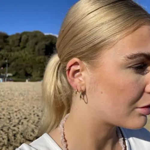 Øreringe, hoops, 20 mm, sterlingsølv og forgyldt sterlingsølv BLT