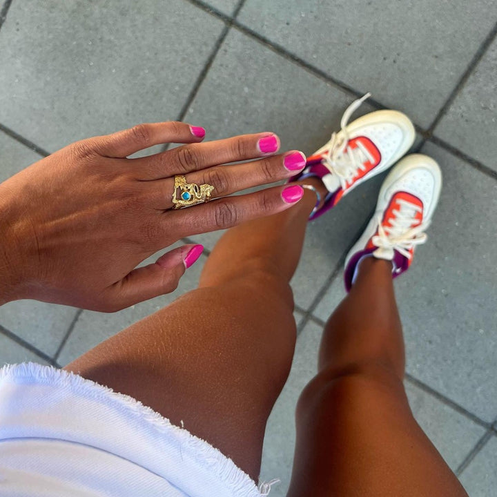 Find Fingerring, drage med turkis, forgyldt sterlingsølv hos Beadhouse of Copenhagen i dag, med en altid hurtig levering!