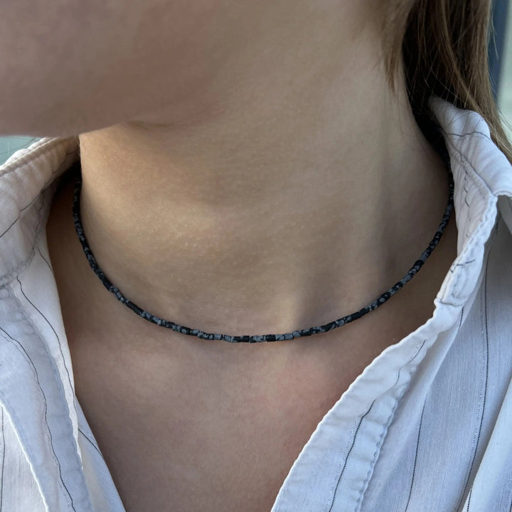 Halskæde, smykkesten rør, forgyldt sterlingsølv og sterlingsølv Beadhouse of Copenhagen