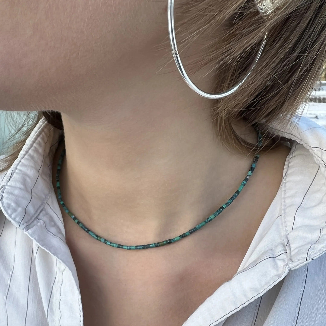 Halskæde, smykkesten rør, forgyldt sterlingsølv og sterlingsølv Beadhouse of Copenhagen