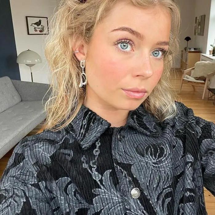 Øreringe, ørestikkere organisk vedhæng, sterlingsølv, 50 mm Beadhouse of Copenhagen