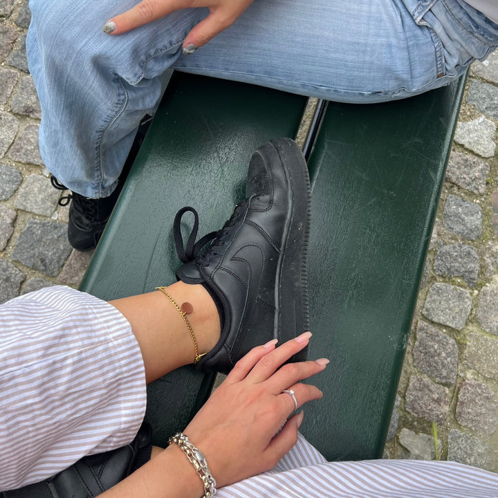 Find Ankelkæde, panser facet med muslinger, forgyldt stål, 21-24cm hos Beadhouse of Copenhagen i dag, med en altid hurtig levering!