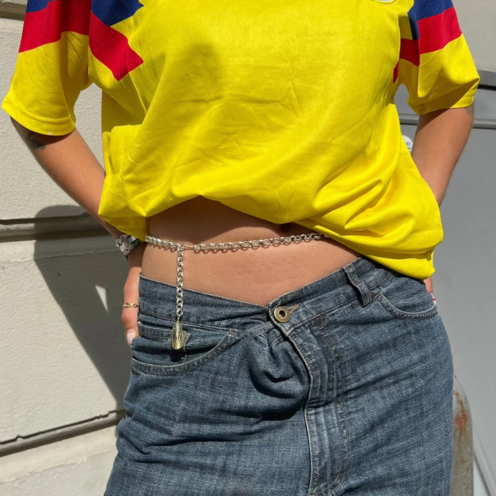 Mavekæde, rund anker (m./u. vedhæng), forsølvet messing, justerbar Beadhouse of Copenhagen