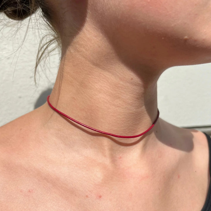 Halskæde, lædersnor, forsølvet messing, flere varianter, 37-40cm Beadhouse of Copenhagen