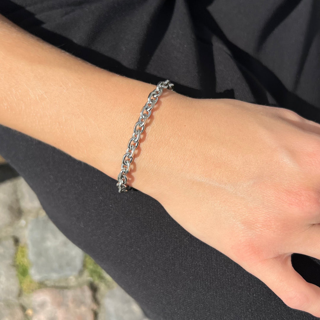 Find Armbånd, anker facet kæde, stål, 18-22 cm/5,4 mm hos Beadhouse of Copenhagen i dag, med en altid hurtig levering!