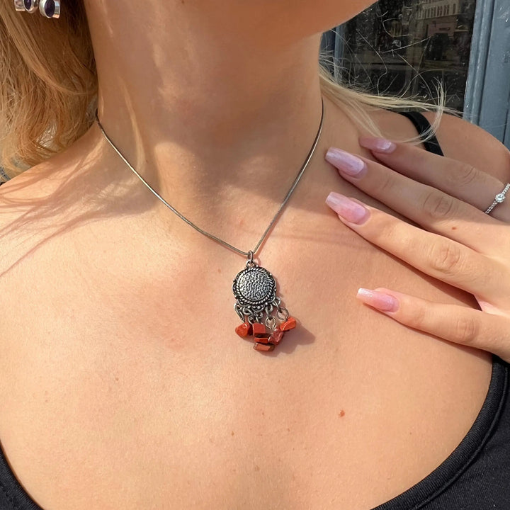 Halskæde, rund venezia m. vedhæng, forsølvet messing, 40-49cm Beadhouse of Copenhagen