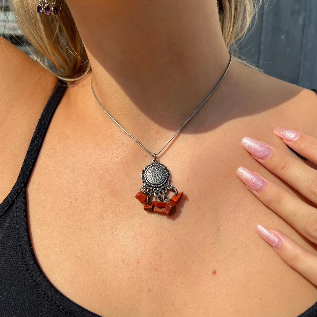 Halskæde, rund venezia m. vedhæng, forsølvet messing, 40-49cm Beadhouse of Copenhagen