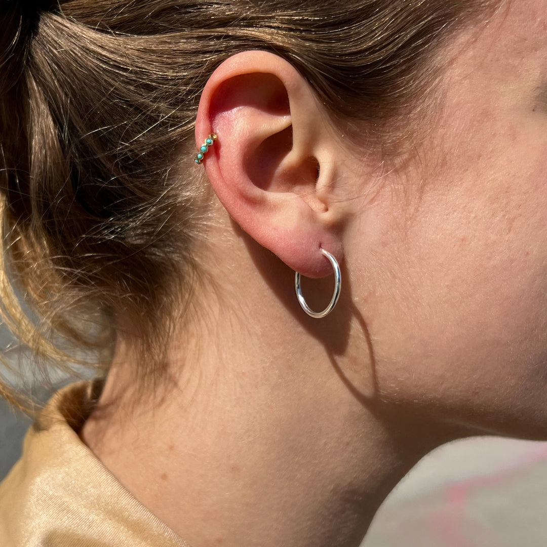 Øreringe, endless hoops, sterlingsølv, 20 x 2mm
