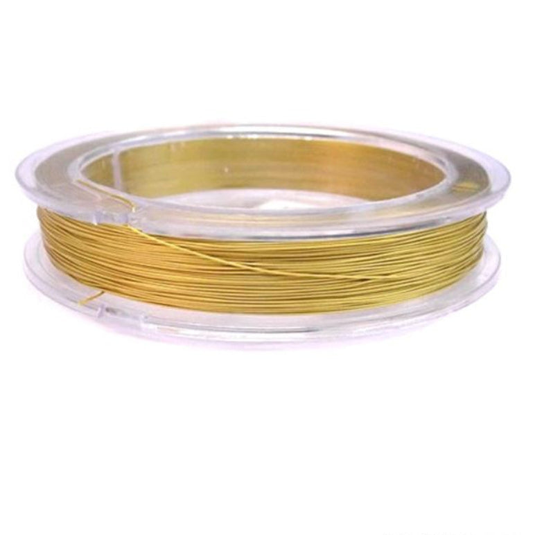 Find Tigerwire, japansk lys guld, stål, 0,32 mm hos Beadhouse of Copenhagen i dag, med en altid hurtig levering!
