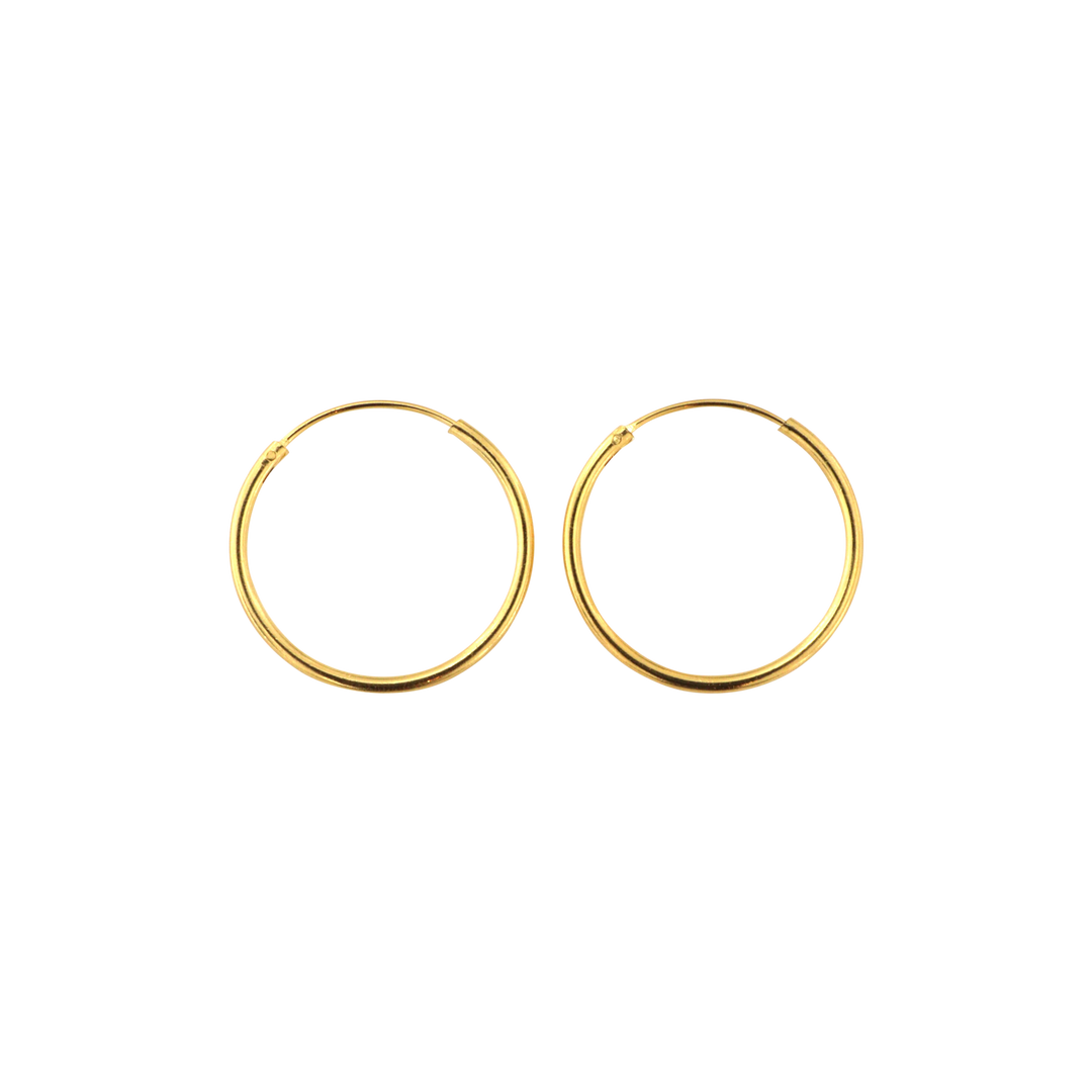 Øreringe, hoops i forgyldt messing, vip lås, 12-25mm Greece