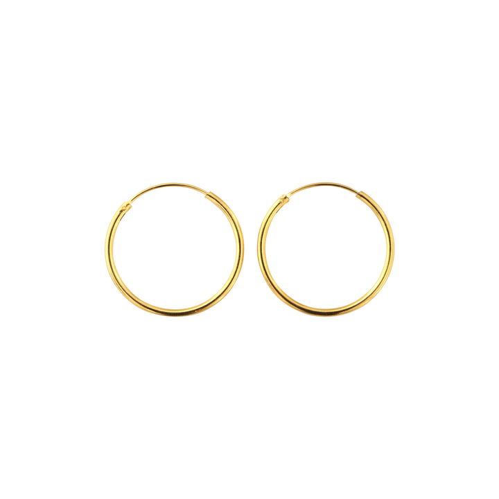 Øreringe, hoops i forgyldt messing, vip lås, 12-25mm Greece