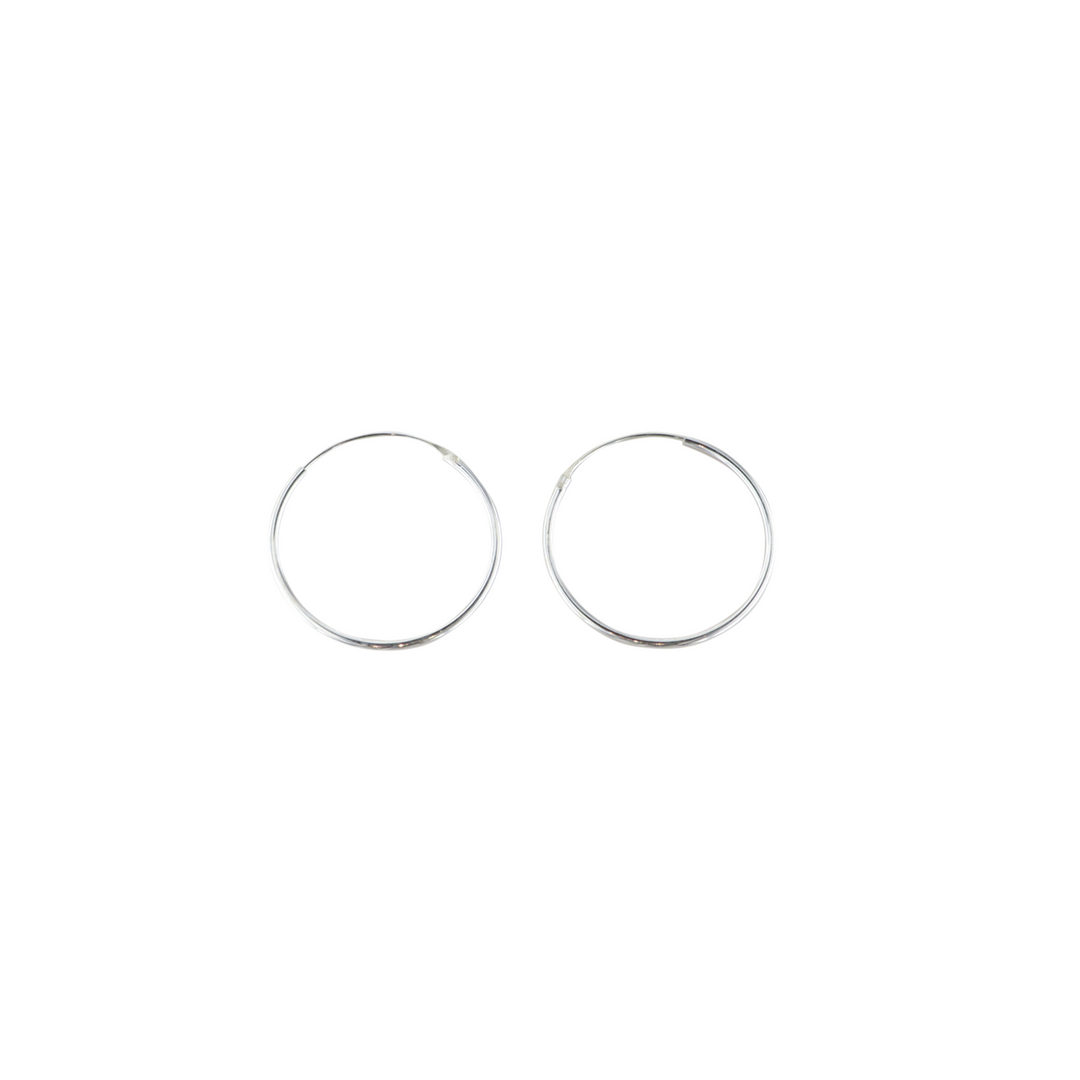 Øreringe, hoops, 25 mm, sterlingsølv BLT