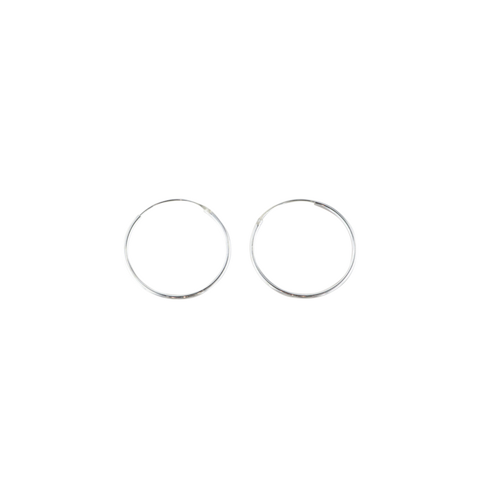 Øreringe, hoops, 25 mm, sterlingsølv BLT