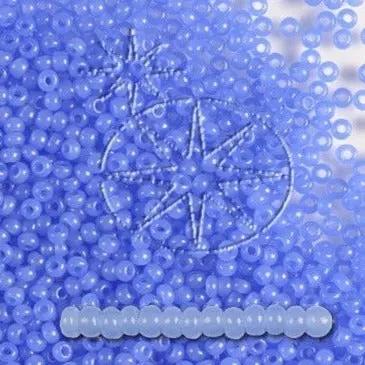 Blå glasperler, preciosa, alabaster blue, storkøb Preciosa