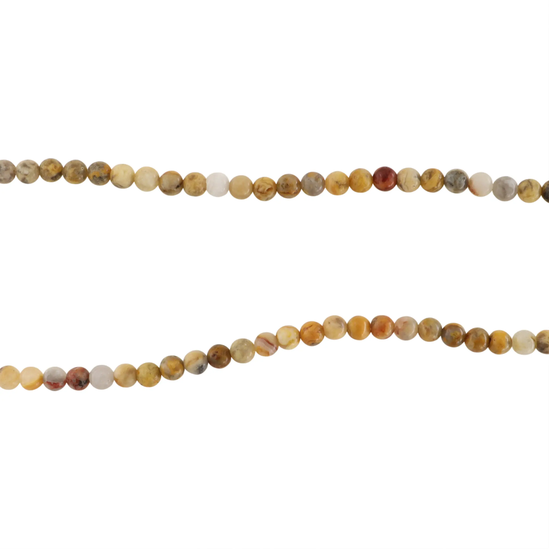 Smykkestensperler, string, brun agat, rund - 37cm, ca. 90 stk JCentre