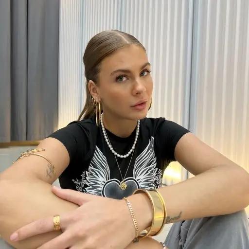 Øreringe, hoops, forgyldt sterlingsølv, 68 x 4 mm Italy