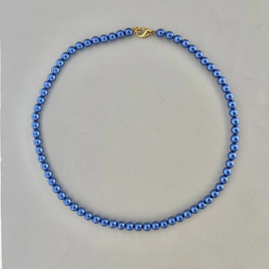 Halskæde, voksperlekæde, forgyldt messing, 42-44 cm Beadhouse of Copenhagen