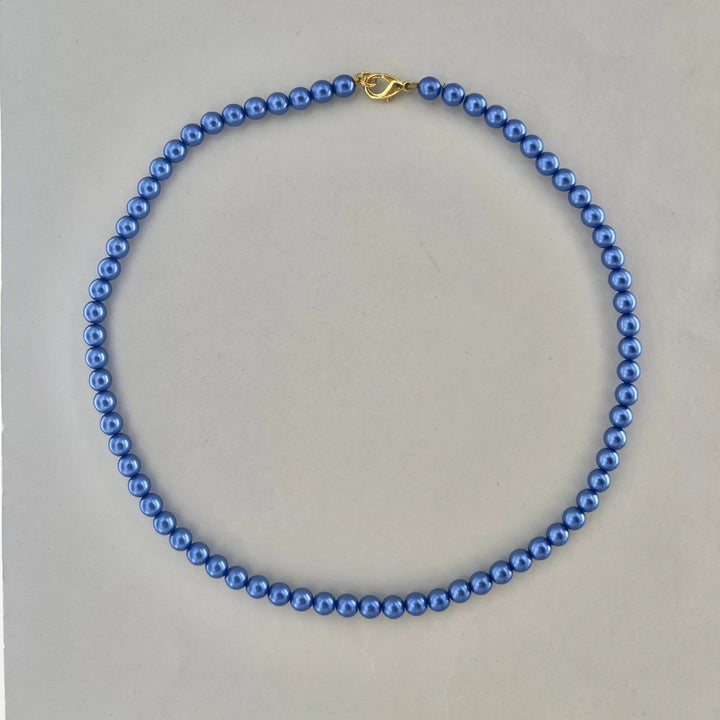 Halskæde, voksperlekæde, forgyldt messing, 42-44 cm Beadhouse of Copenhagen