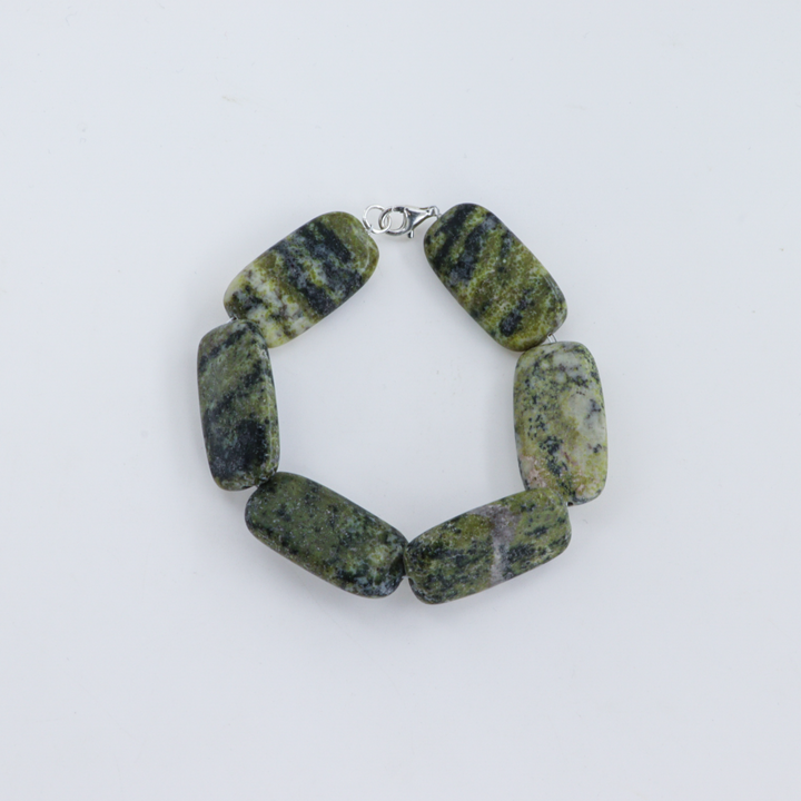 Armbånd, serpentin, sterlingsølv/forgyldt sølv, 17-19cm Beadhouse of Copenhagen