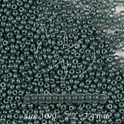 Grønne glasperler, preciosa, natural opaque dark green, storkøb Preciosa