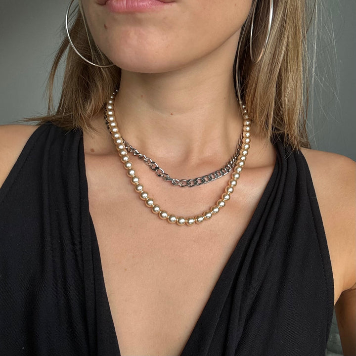 Find Halskæde, beige voksperlekæde, forsølvet messing, 45 cm/7 mm, vpk002 hos Beadhouse of Copenhagen i dag, med en altid hurtig levering!