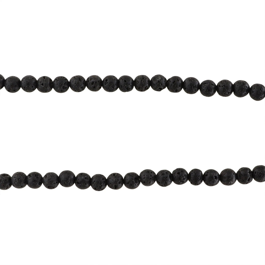 Smykkestensperler, string, lavasten, rund - flere varianter JCentre