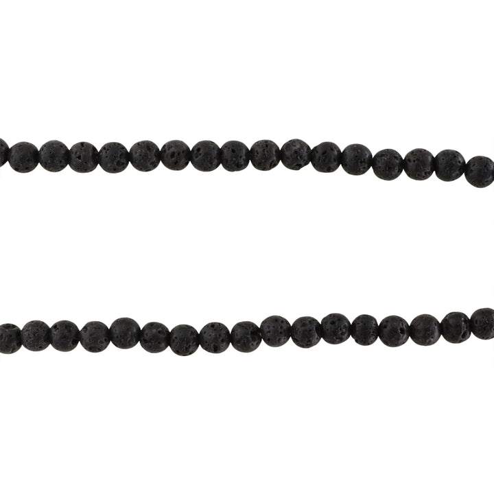 Smykkestensperler, string, lavasten, rund - flere varianter JCentre