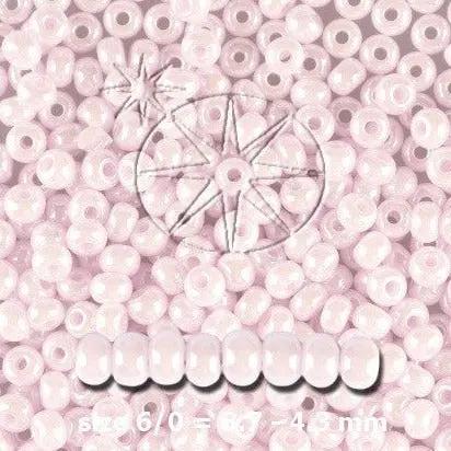 Lyserøde glasperler, preciosa, opaque pastel pink, storkøb Preciosa