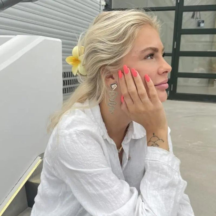 Øreringe, ørestikkere stiliseret slange, forsølvet messing Beadhouse of Copenhagen