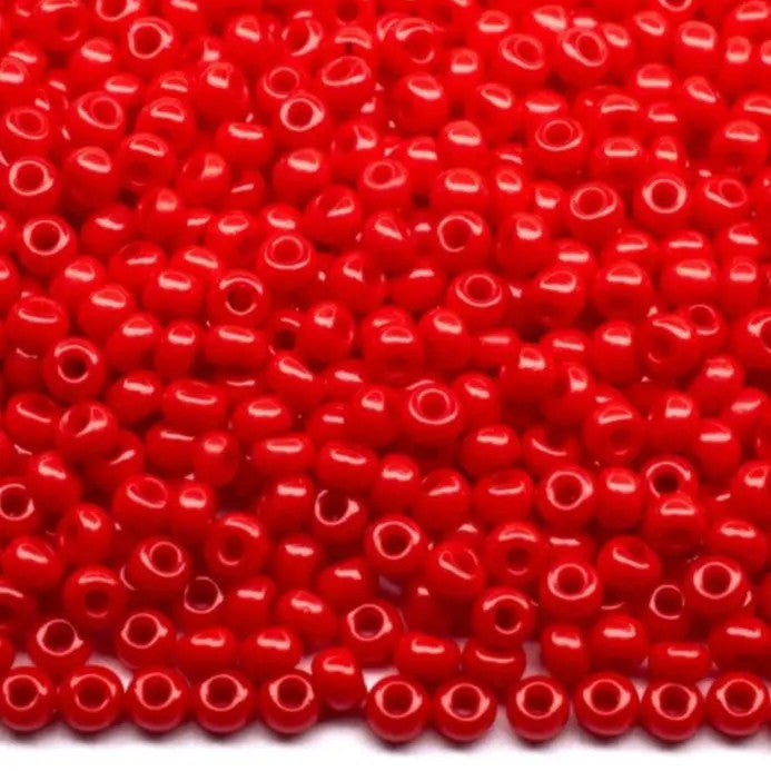 Røde glasperler, preciosa, opaque red coral, storkøb Preciosa