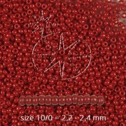 Røde glasperler, preciosa, opaque dark red coral, storkøb Preciosa