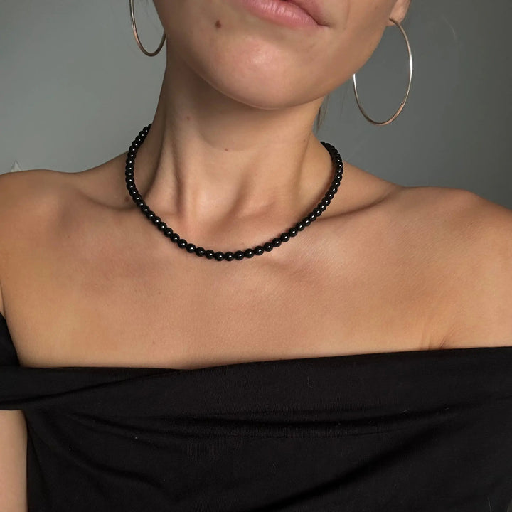 Halskæde, voksperlekæde, forgyldt messing, 42-44 cm Beadhouse of Copenhagen