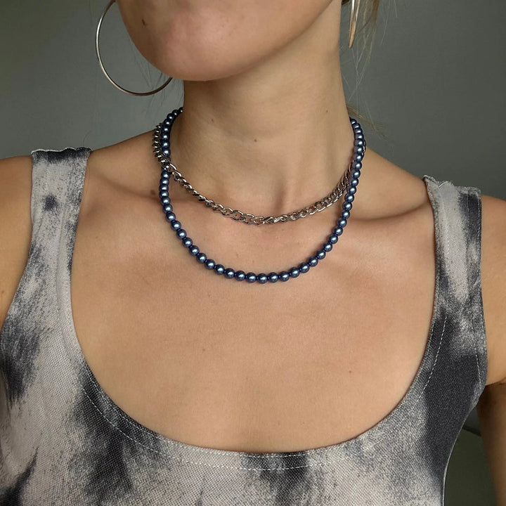 Halskæde, voksperlekæde, forgyldt messing, 42-44 cm Beadhouse of Copenhagen