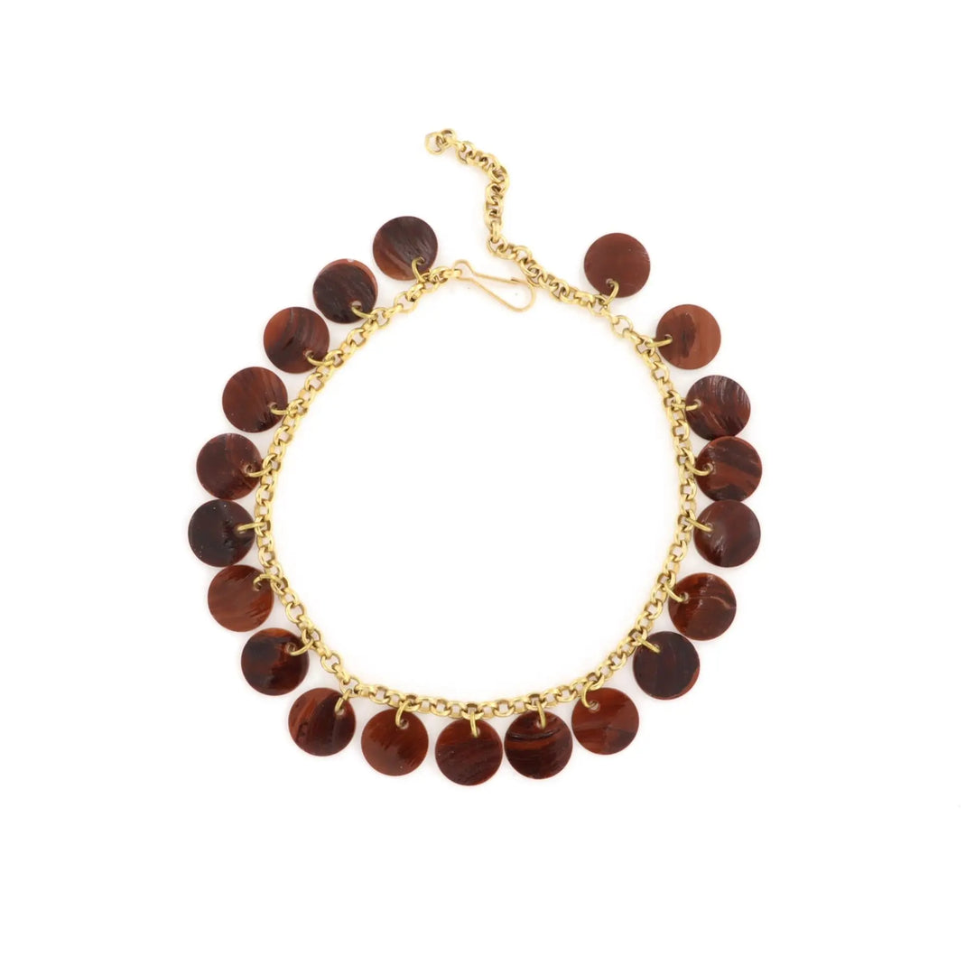 Ankelkæde, musling, justerbar, forgyldt og forsølvet messing, flere varianter BOC