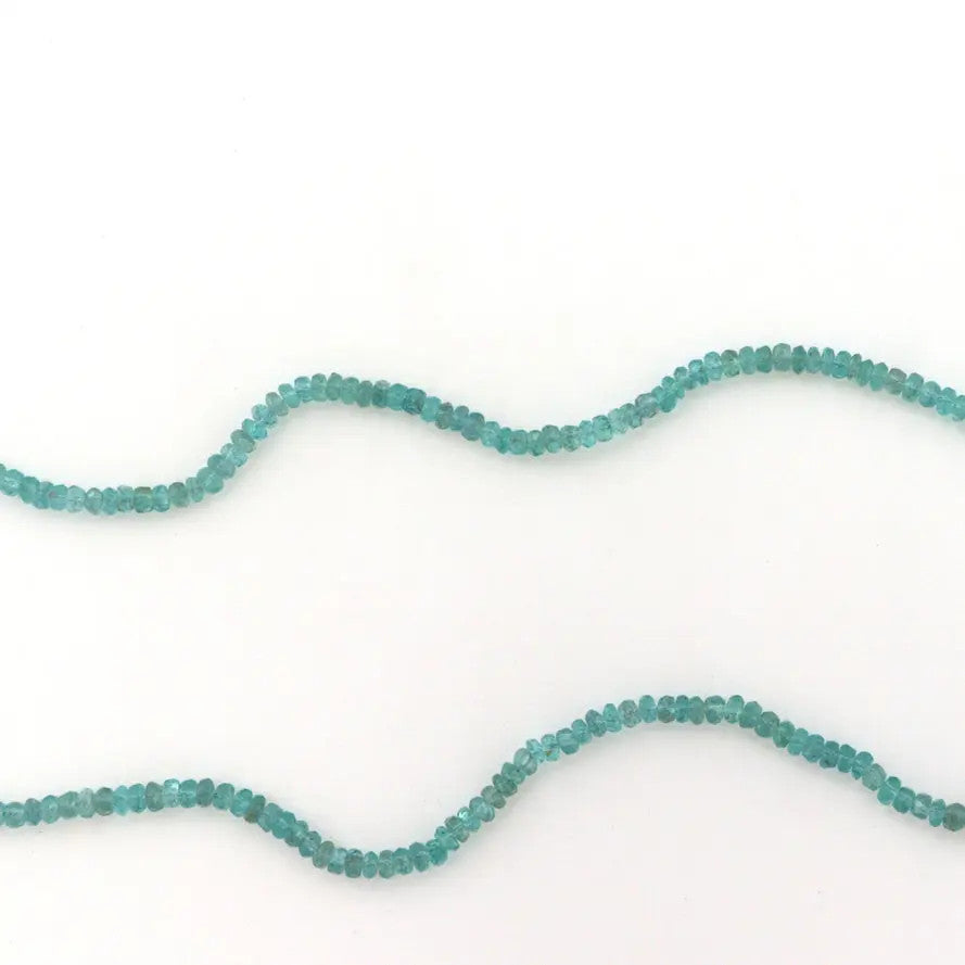 Smykkestensperler, string, akvamarin rondel facetteret, 2 x 3 mm BOC