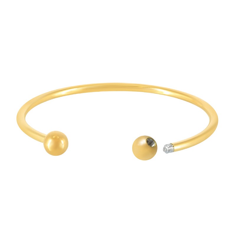 Find Armbånd, åben armring, forgyldt rustfri stål, 60 mm hos Beadhouse of Copenhagen i dag, med en altid hurtig levering!