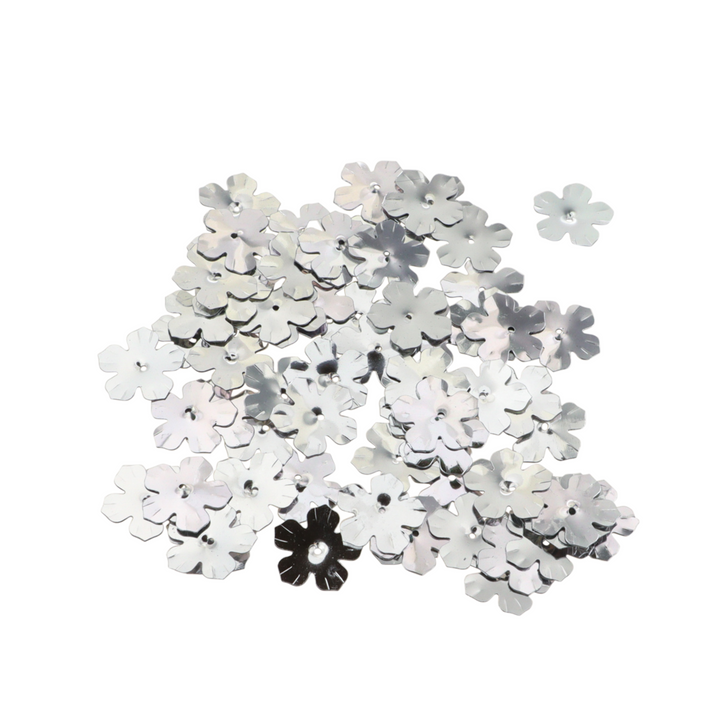Pailletter, blomst, 13-24mm, 10-40g, uden regnbueskær, flere varianter