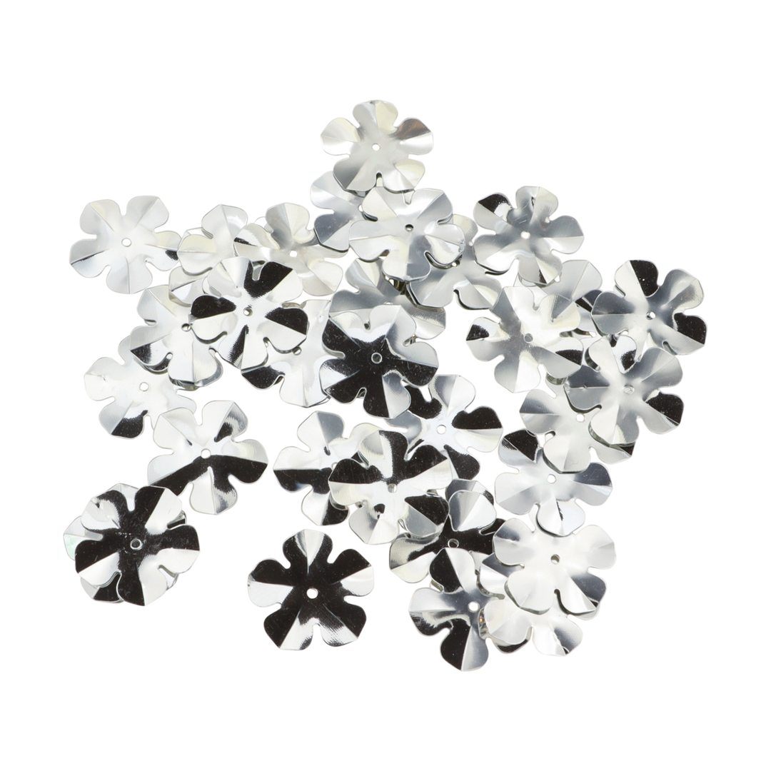 Pailletter, blomst, 13-24mm, 10-40g, uden regnbueskær, flere varianter