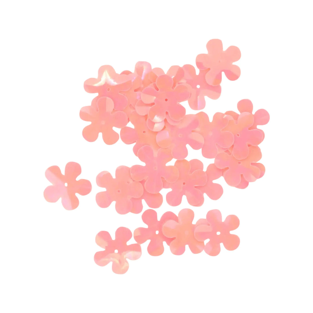 Palietter, blomst, 14-20mm, 10-40g, med regnbueskær, flere varianter 