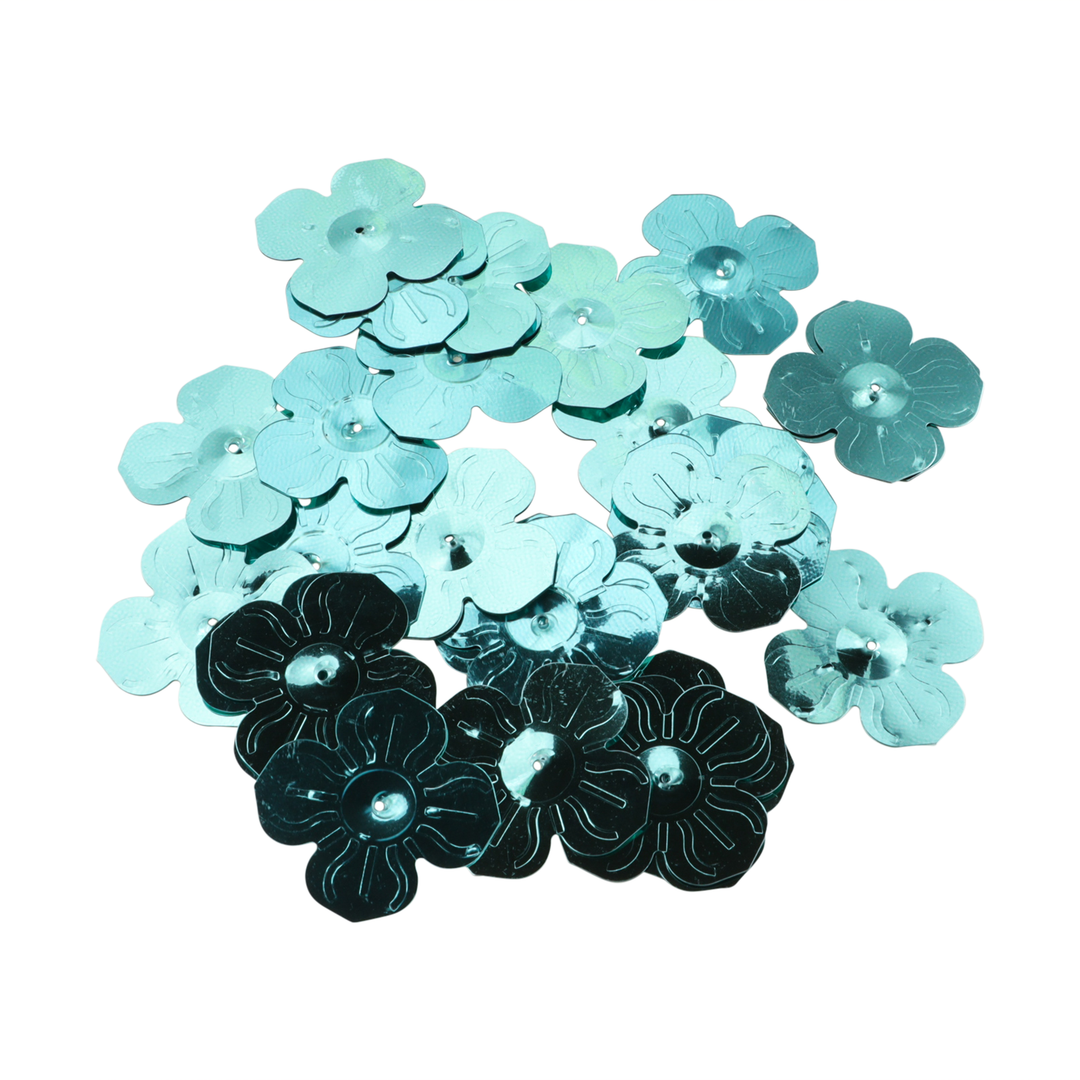 Pailletter, blomst, 13-24mm, 10-40g, uden regnbueskær, flere varianter