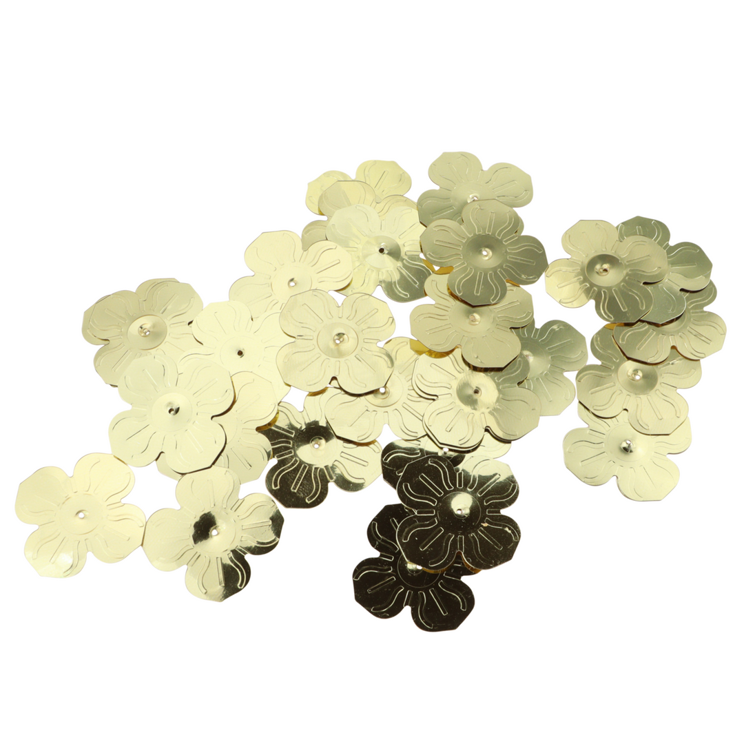 Pailletter, blomst, 13-24mm, 10-40g, uden regnbueskær, flere varianter