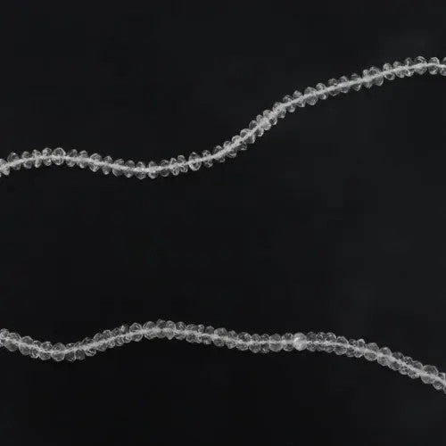 Smykkestensperler, string, bjergkrystal rondel facetteret, 36 cm/3 x 4 mm BOC