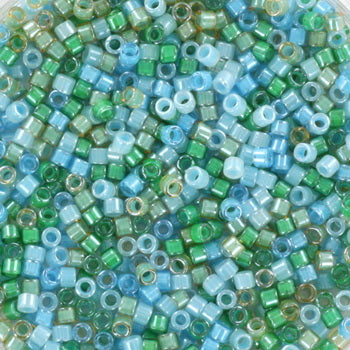 Blandede glasperler, miyuki delica's 11/0 luminous mix 7 - 2067 Krea